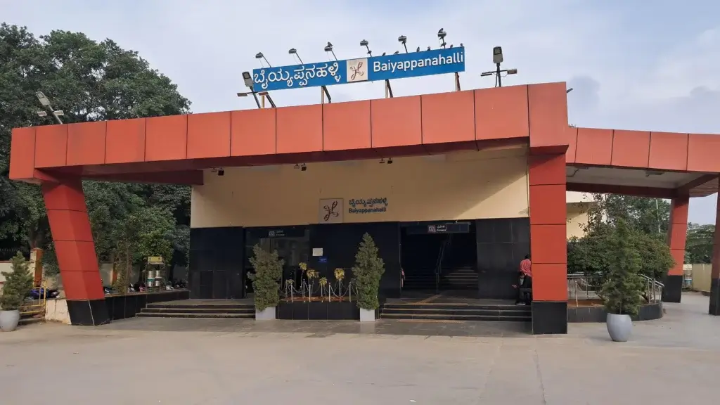 Baiyappanahalli Metro Station near Ramamurthy Nagar.