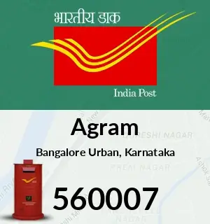 Agram S.O post office building 560007 pin code Agram Bangalore delivery post office