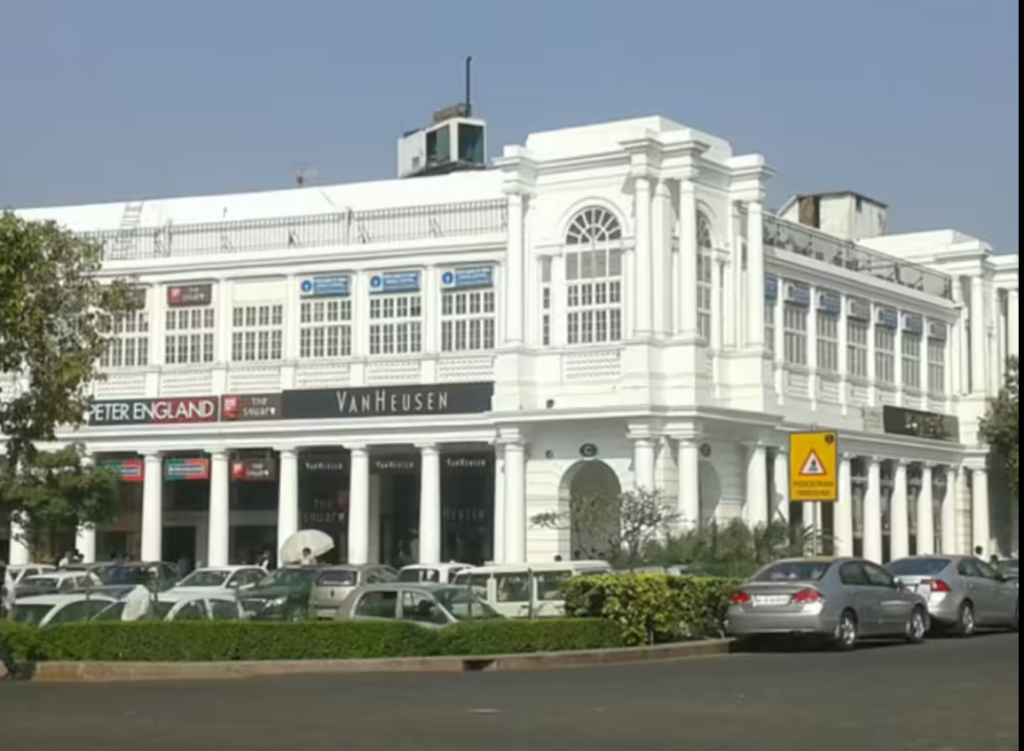 Connaught Place circular market in 110001 pin code area New Delhi - iconic colonial architecture